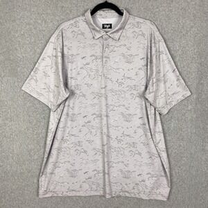 Waggle Shirt Mens Size 2XL Grey Golf Polo Woodland Animals All Over Print